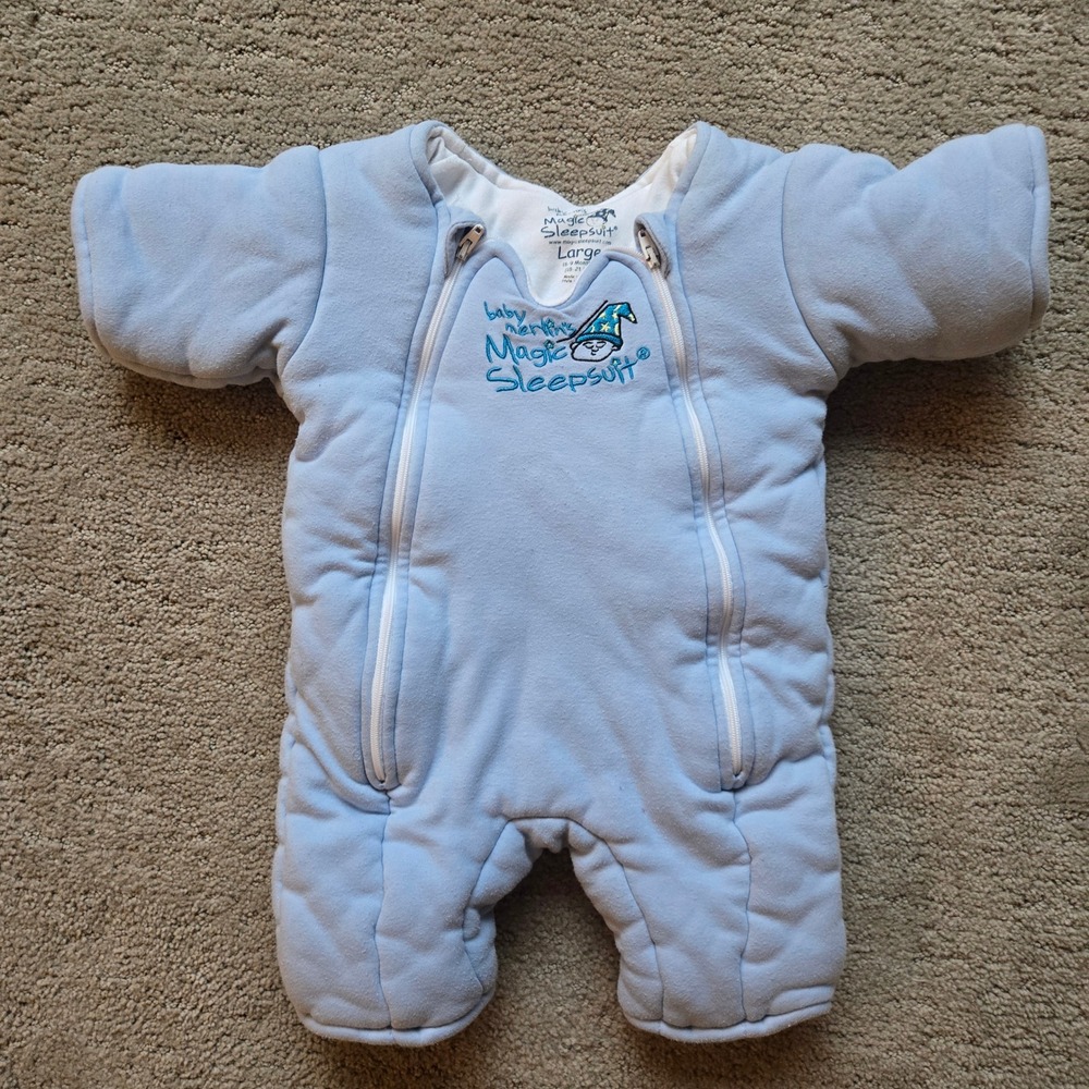 Baby Merlin's Magic Sleepsuit Light Blue Large 6-9 Months 18-21 lbs MSSC-BL